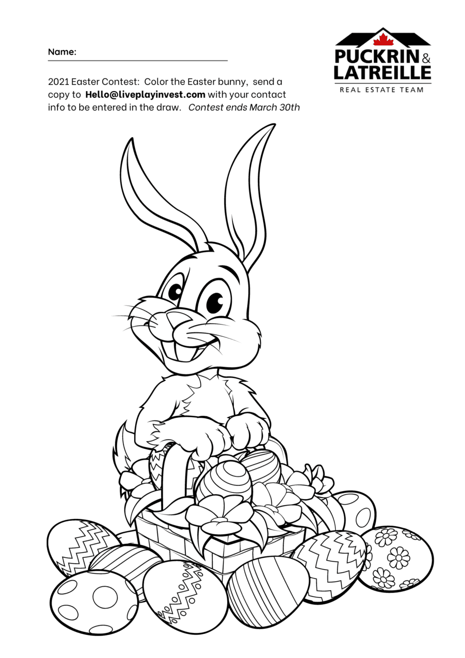 2021 Puckrin Easter colouring contest